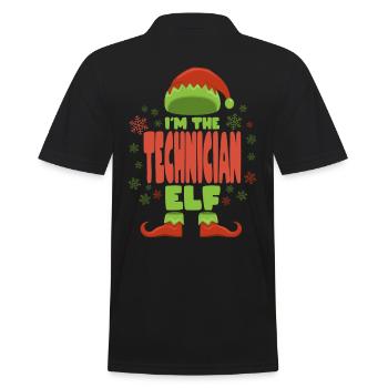 Techniker Weihnachtself - Männer Poloshirt - Schwarz - Hinten - Kai (181cm)