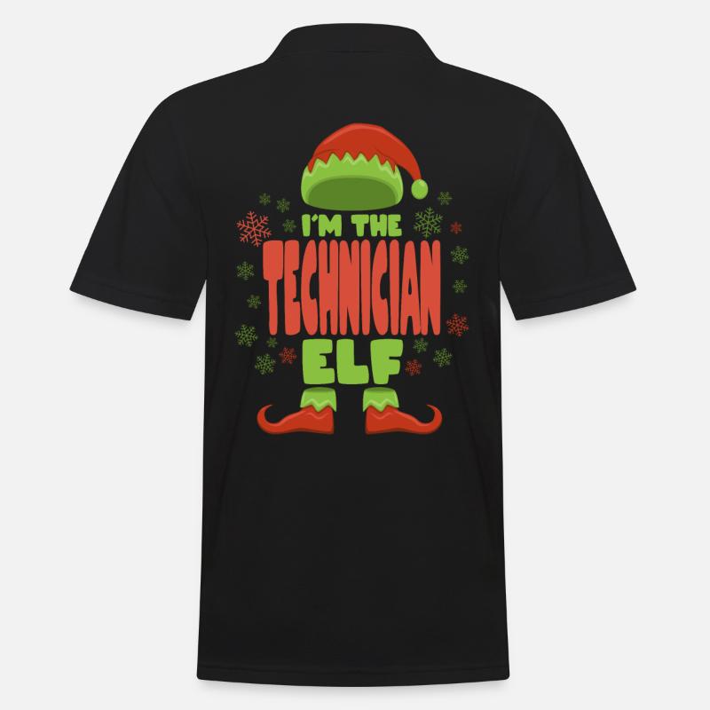 Techniker Weihnachtself - Männer Poloshirt - Schwarz
