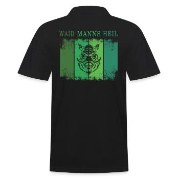 jäger "waidmannsheil" auf der jagd retro jagdmotiv - Männer Poloshirt - Schwarz - Hinten - Kai (181cm)