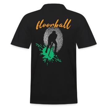 Floorball Floorball FLOORBALL PLAYER Floorballer - Men's Polo Shirt - black - Back - Kai (181cm)