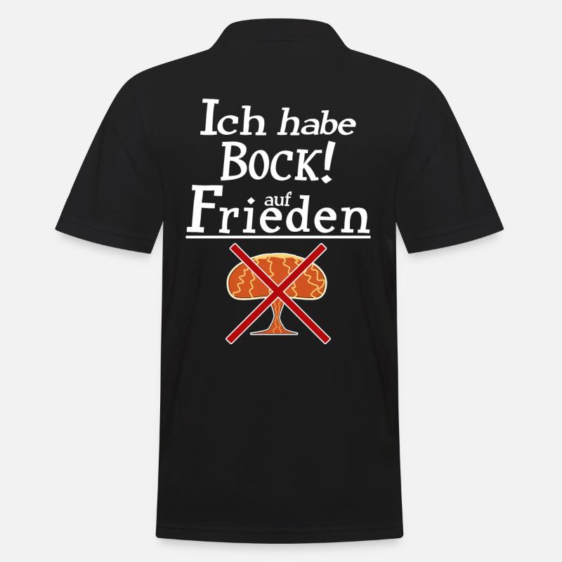 Ich habe Bock auf Frieden - Männer Poloshirt - Schwarz