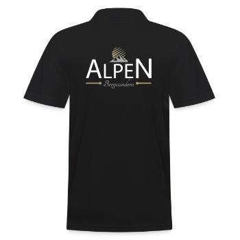 Alpen Bergwandern - Männer Poloshirt - Schwarz - Hinten - Kai (181cm)
