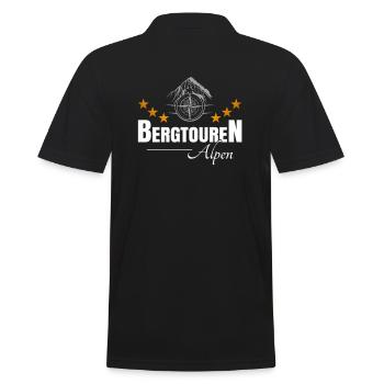 Bergtouren Alpen - Männer Poloshirt - Schwarz - Hinten - Kai (181cm)