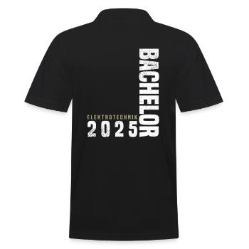 Bachelor Elektrotechnik 2025 - Männer Poloshirt - Schwarz - Hinten - Kai (181cm)
