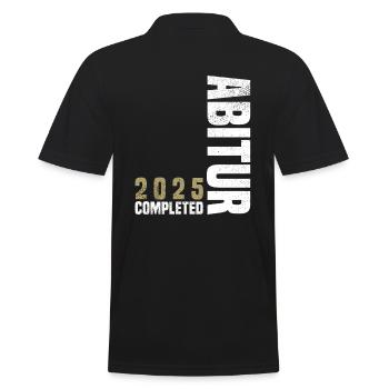 Abitur 2025 Completed - Männer Poloshirt - Schwarz - Hinten - Kai (181cm)