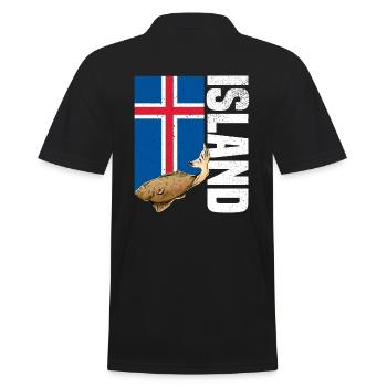 Island Angeln - Männer Poloshirt - Schwarz - Hinten - Kai (181cm)