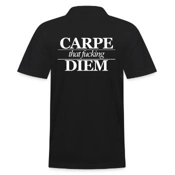 carpe diem carpe that fucking diem gift idea - Men's Polo Shirt - black - Back - Kai (181cm)