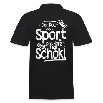 Dire drôle sports et chocolat - Polo Homme - noir - Dos - Kai (181cm)