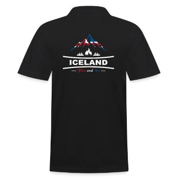 Island - Insel aus Feuer und Eis - Männer Poloshirt - Schwarz - Hinten - Kai (181cm)