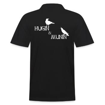 Hugin und Munin nordische Mythologie Odins Raben - Männer Poloshirt - Schwarz - Hinten - Kai (181cm)
