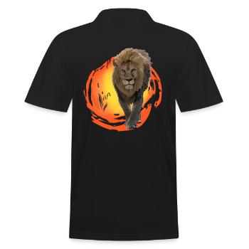 Lion, lion, coucher soleil, afrique, désert - Polo Homme - noir - Dos - Kai (181cm)