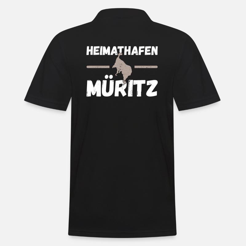 Heimathafen Müritz - Männer Poloshirt - Schwarz