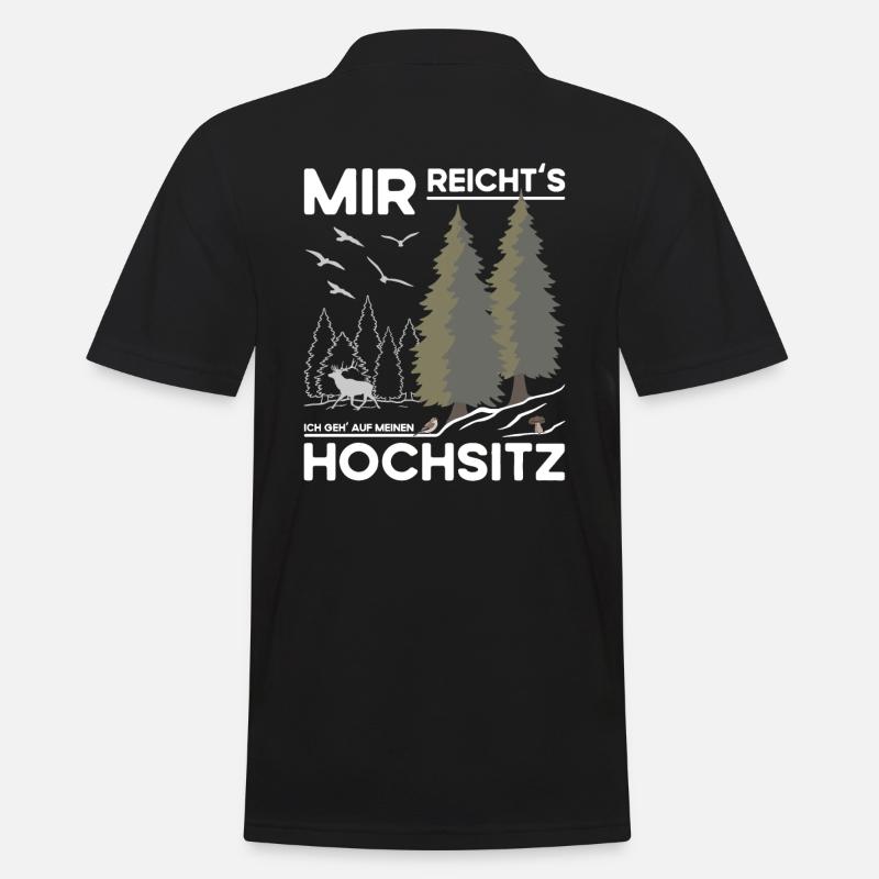 Hochsitz Jagd - Jäger Spruch - Männer Poloshirt - Schwarz