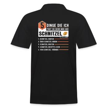 5 Dinge Die Ich Fast So Sehr Mag Wie Schnitzel - Männer Poloshirt - Schwarz - Hinten - Kai (181cm)