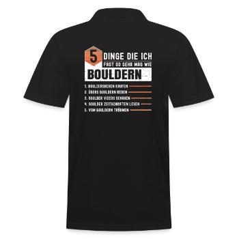 5 Dinge Die Ich Fast So Sehr Mag Wie Bouldern - Männer Poloshirt - Schwarz - Hinten - Kai (181cm)