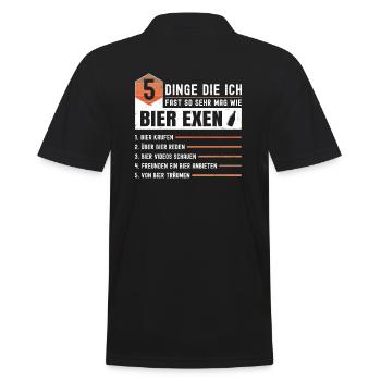 5 Dinge Die Ich Fast So Sehr Mag Wie Bier Exen - Männer Poloshirt - Schwarz - Hinten - Kai (181cm)