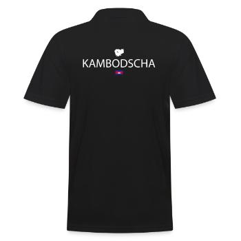 Kambodscha Reise - Männer Poloshirt - Schwarz - Hinten - Kai (181cm)
