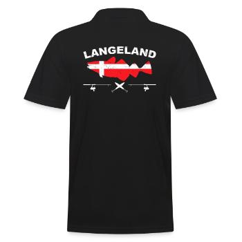 Langeland Angeln Dänemark Dorsch - Männer Poloshirt - Schwarz - Hinten - Kai (181cm)