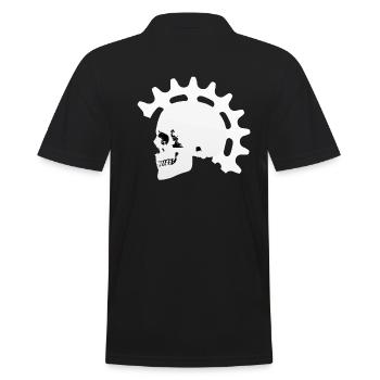 Vélo, vélo de course, VTT, hommes, crâne, cadeau - Polo Homme - noir - Dos - Kai (181cm)