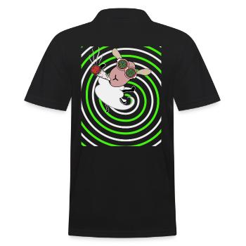 Kiffer Schaf - Männer Poloshirt - Schwarz - Hinten - Kai (181cm)