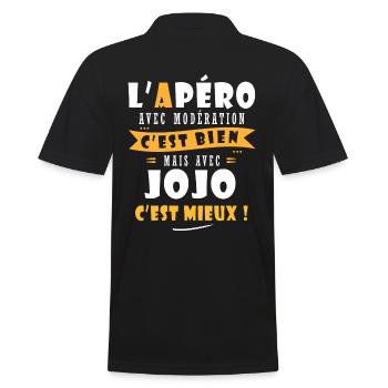 Jojo Cadeau Humour personnalisé cadeau Georges - Polo Homme - noir - Dos - Kai (181cm)