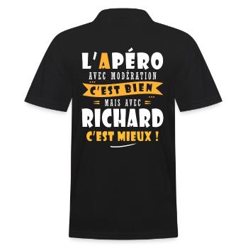Richard Cadeau Humour personnalisé cadeau Richard - Polo Homme - noir - Dos - Kai (181cm)