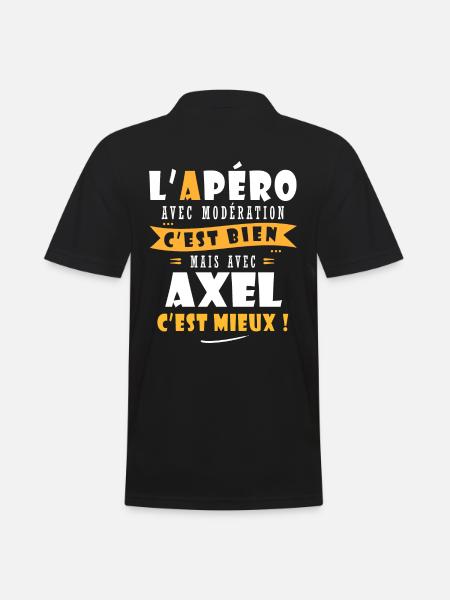 Axel Cadeau Humour personnalisé cadeau axel. - Polo Homme - noir