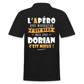 Dorian cadeau Humour personnalisé cadeau dorian - Polo Homme - noir - Dos - Kai (181cm)
