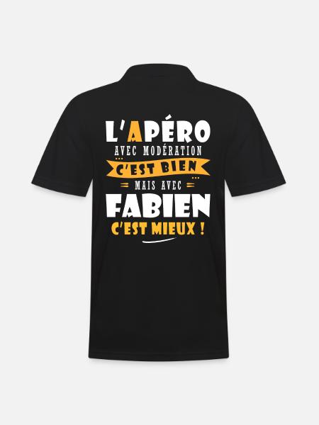 Fabien cadeau Humour personnalisé cadeau fabien - Polo Homme - noir