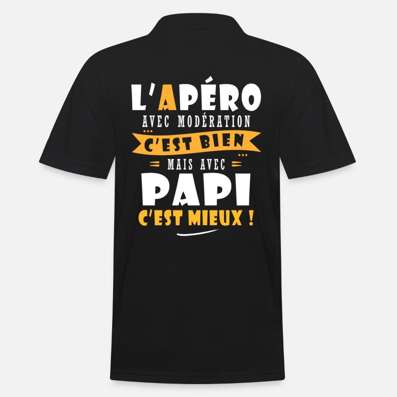 Papi Cadeau Humour papy cadeau papi papy - Polo Homme - noir