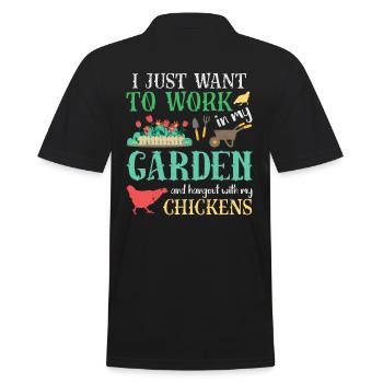 Work In My Garden Hangout With My Chickens - Männer Poloshirt - Schwarz - Hinten - Kai (181cm)