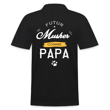 futur musher comme papa bébé père et fils - Polo Homme - noir - Dos - Kai (181cm)