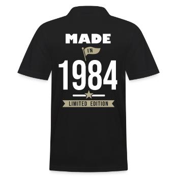 MADE IN 1984 Born in 1984 Anniversary - Men's Polo Shirt - black - Back - Kai (181cm)