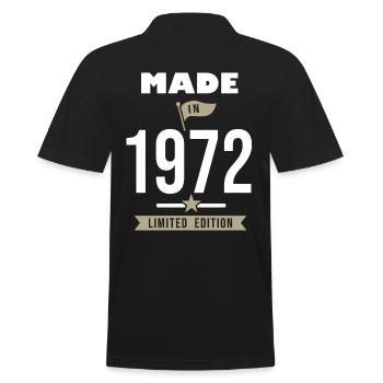 MADE IN 1972 geboren 1972 Jubiläum 50 Jahre - Männer Poloshirt - Schwarz - Hinten - Kai (181cm)