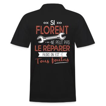 Si Florent ne peut pas le réparer on est foutus - Polo Homme - noir - Dos - Kai (181cm)