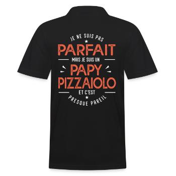 je suis un papy pizzaiolo cadeau pizzaiolo humour - Polo Homme - noir - Dos - Kai (181cm)
