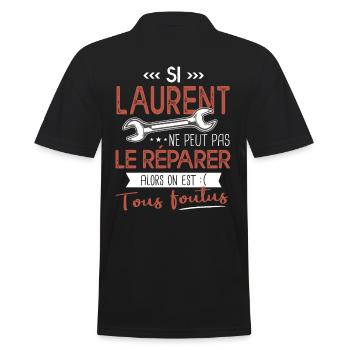 Si Laurent ne peut pas le réparer on est foutus - Polo Homme - noir - Dos - Kai (181cm)