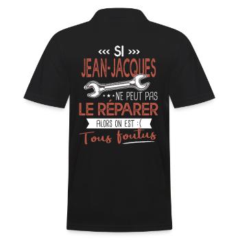 Jean jacques ne peut pas le réparer on est foutus - Polo Homme - noir - Dos - Kai (181cm)
