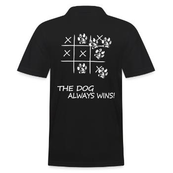 hund gassi hunderunde-hund gewinnt immer - Männer Poloshirt - Schwarz - Hinten - Kai (181cm)