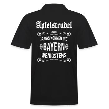 bayern apfelstrudel können die bayern wenigstens - Männer Poloshirt - Schwarz - Hinten - Kai (181cm)