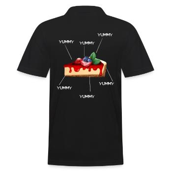 cheesecake yummy käsekuchen - Männer Poloshirt - Schwarz - Hinten - Kai (181cm)