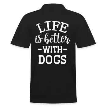 Dog dogs dog lover dog owner gift - Men's Polo Shirt - black - Back - Kai (181cm)
