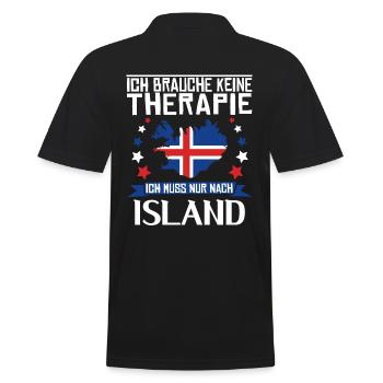 Ich brauche keine Therapie - Island - Männer Poloshirt - Schwarz - Hinten - Kai (181cm)