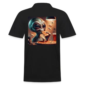 Pizza extraterrestre amusante - Polo Homme - noir - Dos - Kai (181cm)
