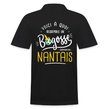 football nantes bogosse foot supporter nantais - Polo Homme - noir - Dos - Kai (181cm)