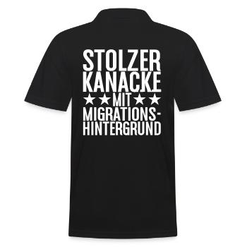 Kanacke - Türke, Kannacke, Kanake - Männer Poloshirt - Schwarz - Hinten - Kai (181cm)