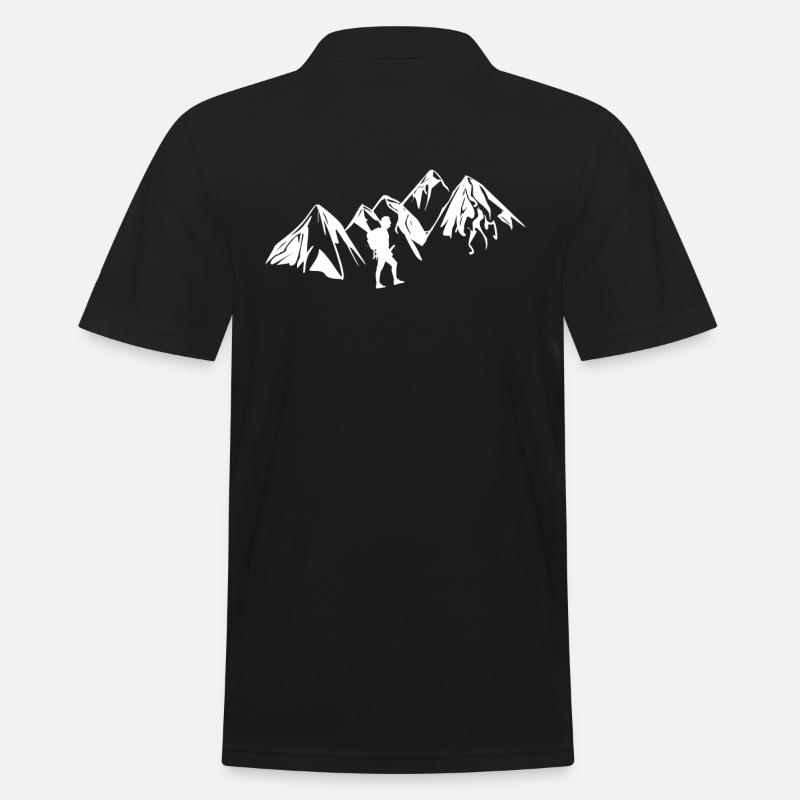 wander wanderer bergmensch - Männer Poloshirt - Schwarz