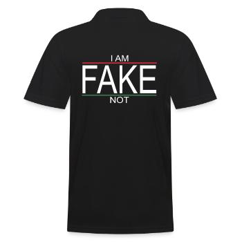 I am not a fake - I am me - Men's Polo Shirt - black - Back - Kai (181cm)