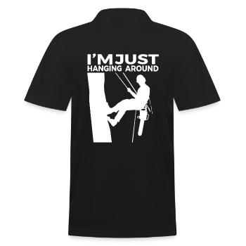 Lustiges Baumpfleger Arborist Motorsäge Geschenk - Männer Poloshirt - Schwarz - Hinten - Kai (181cm)