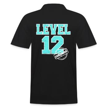 Level 12 completed 12th Birthday Born 2013 - Men's Polo Shirt - black - Back - Kai (181cm)